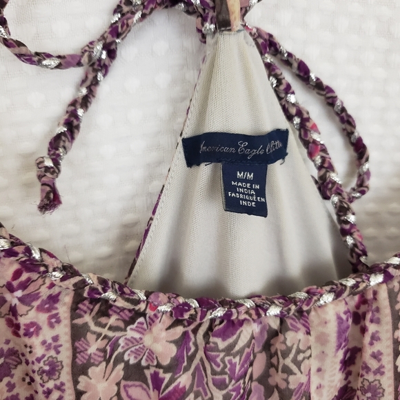 American Eagle Dress Boho Maxi Dress Floral Flowy Dress size Medium Hippie - Picture 2 of 7